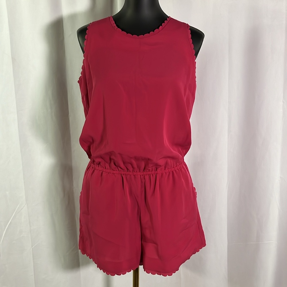 NWT Chelsea28 Pink Scalloped Sleeveless Romper